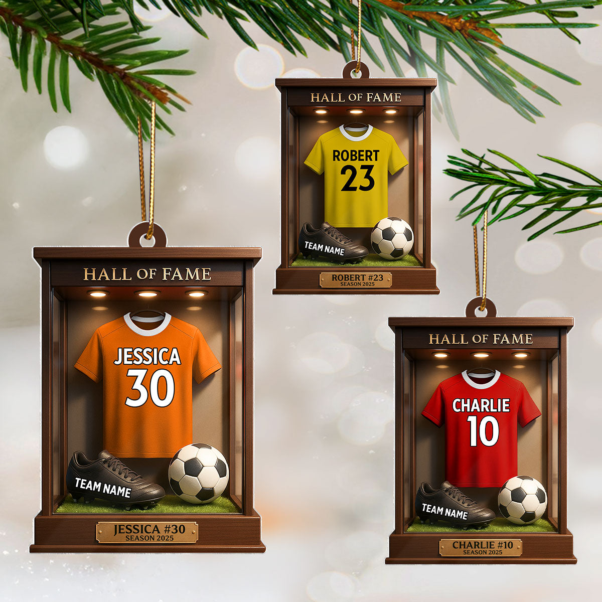 Soccer Jersey Hall of Fame - Personalized Acrylic Ornament - Christmas Gift for Sons, Grandsons, Boyfriends