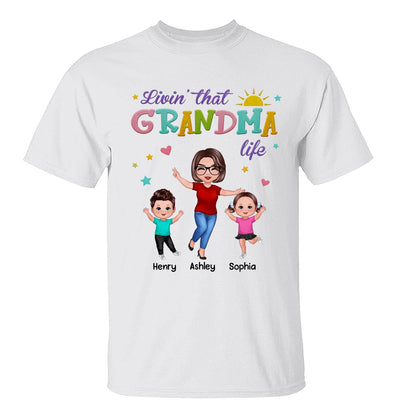 Livin‘ That Grandma Life Summer Vibe Happy Doll Woman & Kids Personalized Shirt