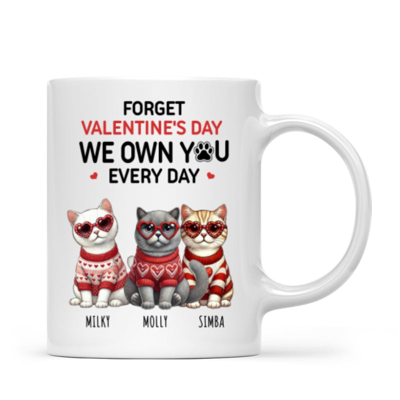 Forget  We Own You Every Day,  Cat Mom Personalized Mug, Gift for Cat lovers