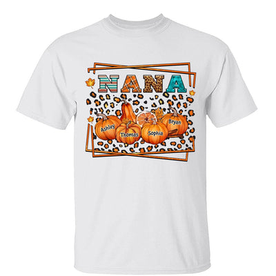 Fall Season Grandma Leopard Pumpkins Personalized Shirt