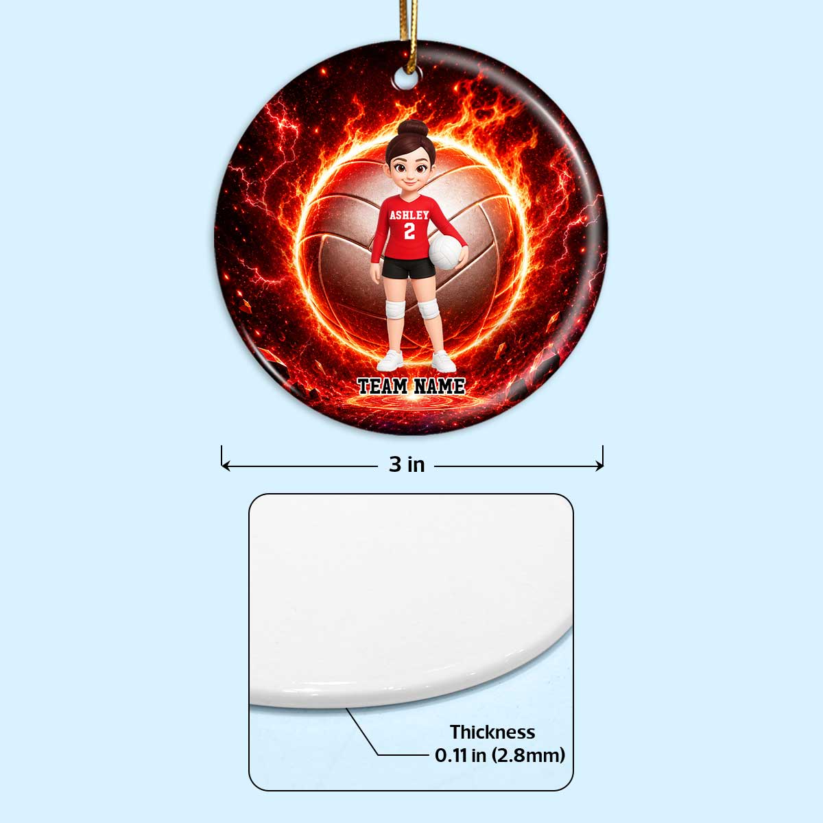 Trending Volleyball Boy & Girl - Personalized Ceramic Ornament - Christmas Gift For Kids, Grandkids