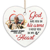 God Has You In His Arms Memorial Photo Personalized Heart Ornament