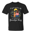 Girl & Dog Beautiful Thing Mountain At Night Personalized Shirt