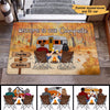 Fall Season Camping Couple Back View Personalized Doormat