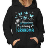 Happiness Is Being Grandma Blue Dandelion Personalized Hoodie Sweatshirt