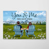 Mountain View Back View Couple Sitting You & Me We Got This Personalized Horizontal Poster