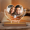 Couple Custom Photo Heart On Hands Personalized Custom Shaped Acrylic Plaque With LED Night Light