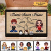 LGBT Couple And Dogs Cats Home Sweet Home Doormat Personalized Doormat