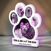 Couple And Dog Cat Pet Photos In Paw Shape Personalized Light Box