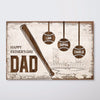 Baseball Family Wooden Personalized Horizontal Poster