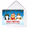 Fluffy Cat Peeking In Snow Christmas Personalized Postcard