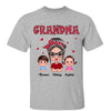 Polka Dot Pattern Grandma And Grandkids Personalized Shirt