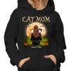 Cat Mom Back View Moon Background Personalized Shirt