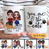 You Me And The Cats Sitting Couple Personalized Mug