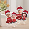 Cute Grandma Granddaughter Grandson Crossed Leg Custom Face Photo Personalized Acrylic Shaking Stand