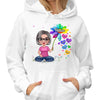 Grandma Holding Sunflower Personalized Hoodie Sweatshirt