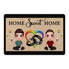 LGBT Doll Couple Heart Rings Personalized Doormat