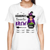 Grandma‘s Favorite Brew Halloween Witch Personalized Shirt