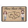 Home Sweet Home Caricature Couple Personalized Doormat