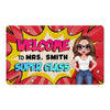 Welcome To Teacher Super Class Personalized Doormat