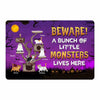 Halloween Little Monsters Live Here Cat Tree Personalized Doormat