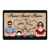 Home Sweet Home Couple Kids Dogs Cats Family Personalized Doormat