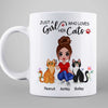 Cat Mom Doll Sitting Personalized Mug