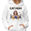 Leopard And Black Cat Mom Doll Personalized Hoodie Sweatshirt