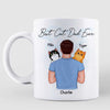 Dad Carrying Fluffy Cats On Shoulder Best Cat Dad Ever Personalized Mug