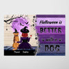 Dog Witch Halloween Back View Personalized Horizontal Poster