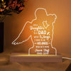 Daughter To A Dad Mom With Wings Now My Angel Memorial Personalized Acrylic Custom Shape LED Lamp Night Light