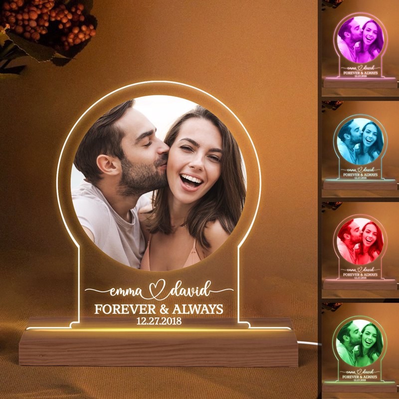 For Living Room Personalized Acrylic Photo Plaque LED Night Light