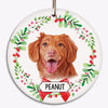 Cartoon Pet Portrait Personalized Circle Ornament