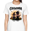 Halloween Grandma Mom Witch & Grandkid Back View Personalized Shirt