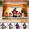 Halloween Witch Grandma Grandkids Spoiled Here Personalized Doormat