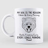 Dog Head Outline Reason I Wake Up Early In The Morning Personalized Mug