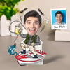 Custom Face Photo Caricature Fisherman Gift For Fishing Lover Personalized Acrylic Wiggle Stand
