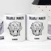 Double Trouble Dog Head Outline Personalized Mug