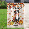 Fall Season Cute Sitting Dog Personalized Garden Flag