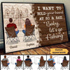 Fishing Couple Back View Personalized Horizontal Poster