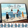 Back View Couple You Me The Dogs Beach Landscape Personalized Horizontal Poster