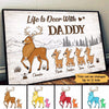 Life Is Deer With Dad Grandpa Personalized Horizontal Poster