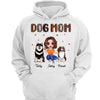Dog Mom Doll Woman Sitting Orange Pattern Personalized Hoodie Sweatshirt