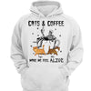 Halloween Coffee & Cats Make Me Feel Alive Skeleton Personalized Shirt