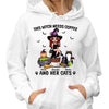 This Pretty Witch Loves Coffee And Her Cats Personalized Shirt