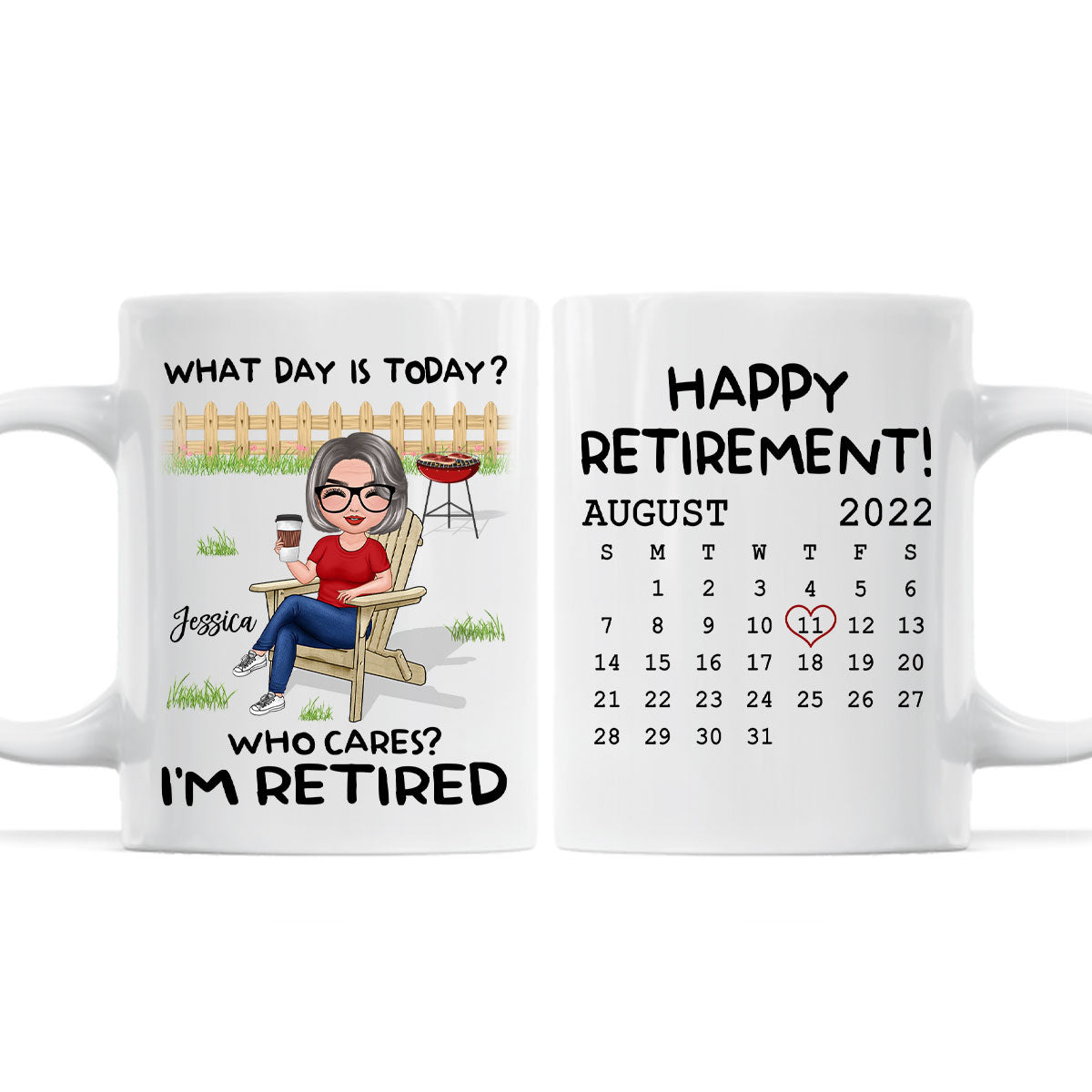 Retirement Gift What Day Is Today Calendar Personalized Mug