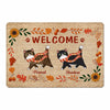 Fall Season Wreath Fluffy Cats Walking Personalized Doormat