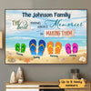 Summer Family Flip Flops Personalized Horizontal Poster