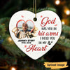 God Has You In His Arms Memorial Photo Personalized Heart Ornament