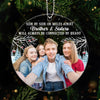 Photo Inserted Snow Background Brothers Sisters Siblings Family Christmas Gift Personalized Acrylic Ornament